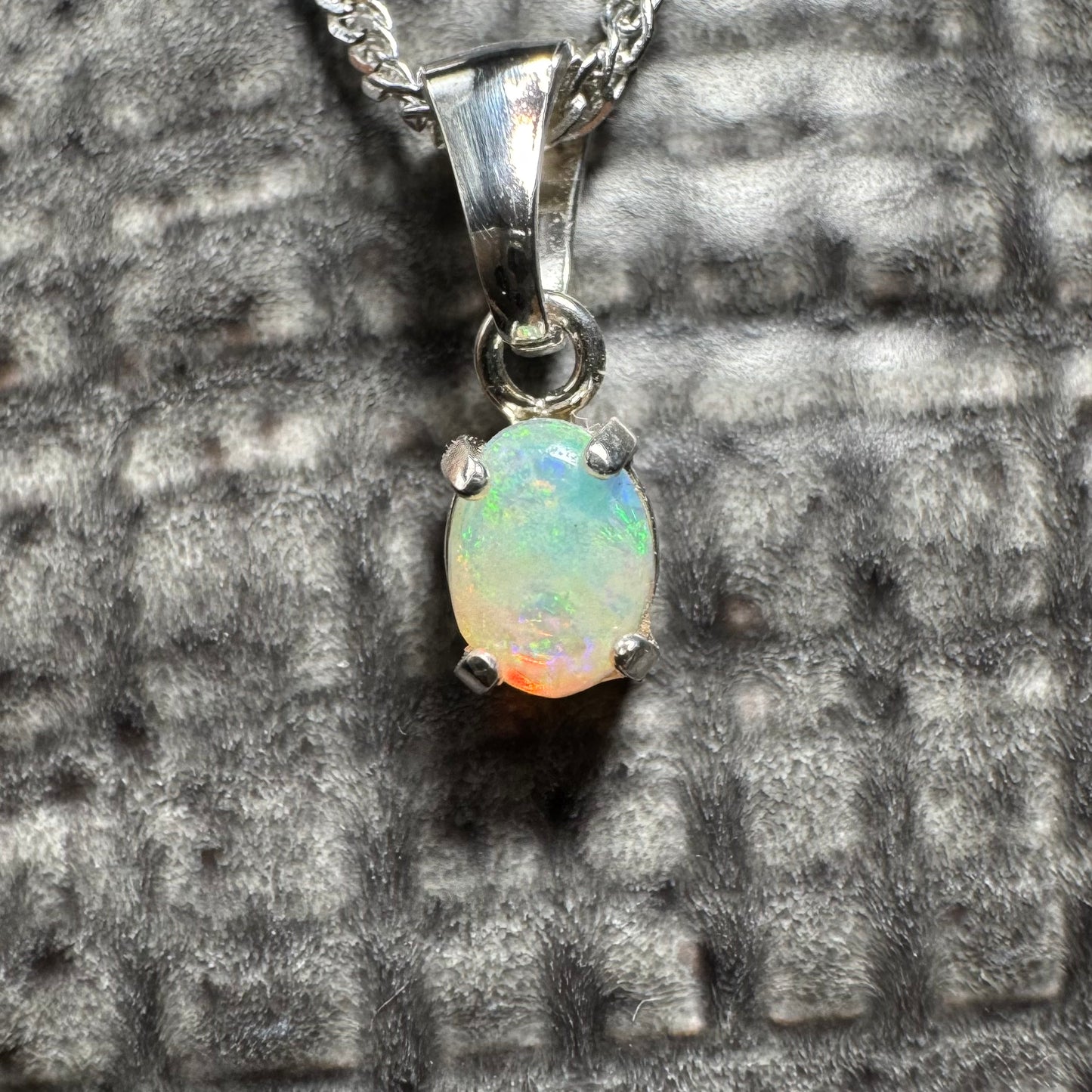 'Port Douglas Light' ~ Handcrafted 0.6ct Solid Coober Pedy Opal Sterling Silver Pendant Necklace