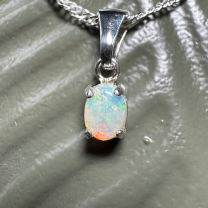 'Port Douglas Light' ~ Handcrafted 0.6ct Solid Coober Pedy Opal Sterling Silver Pendant Necklace