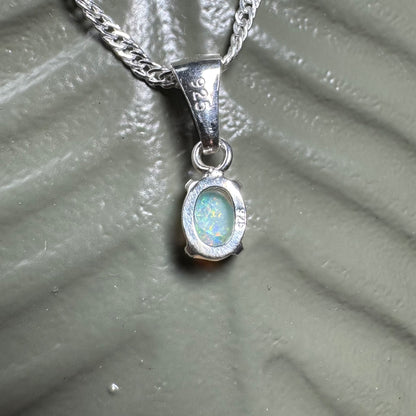 'Port Douglas Light' ~ Handcrafted 0.6ct Solid Coober Pedy Opal Sterling Silver Pendant Necklace