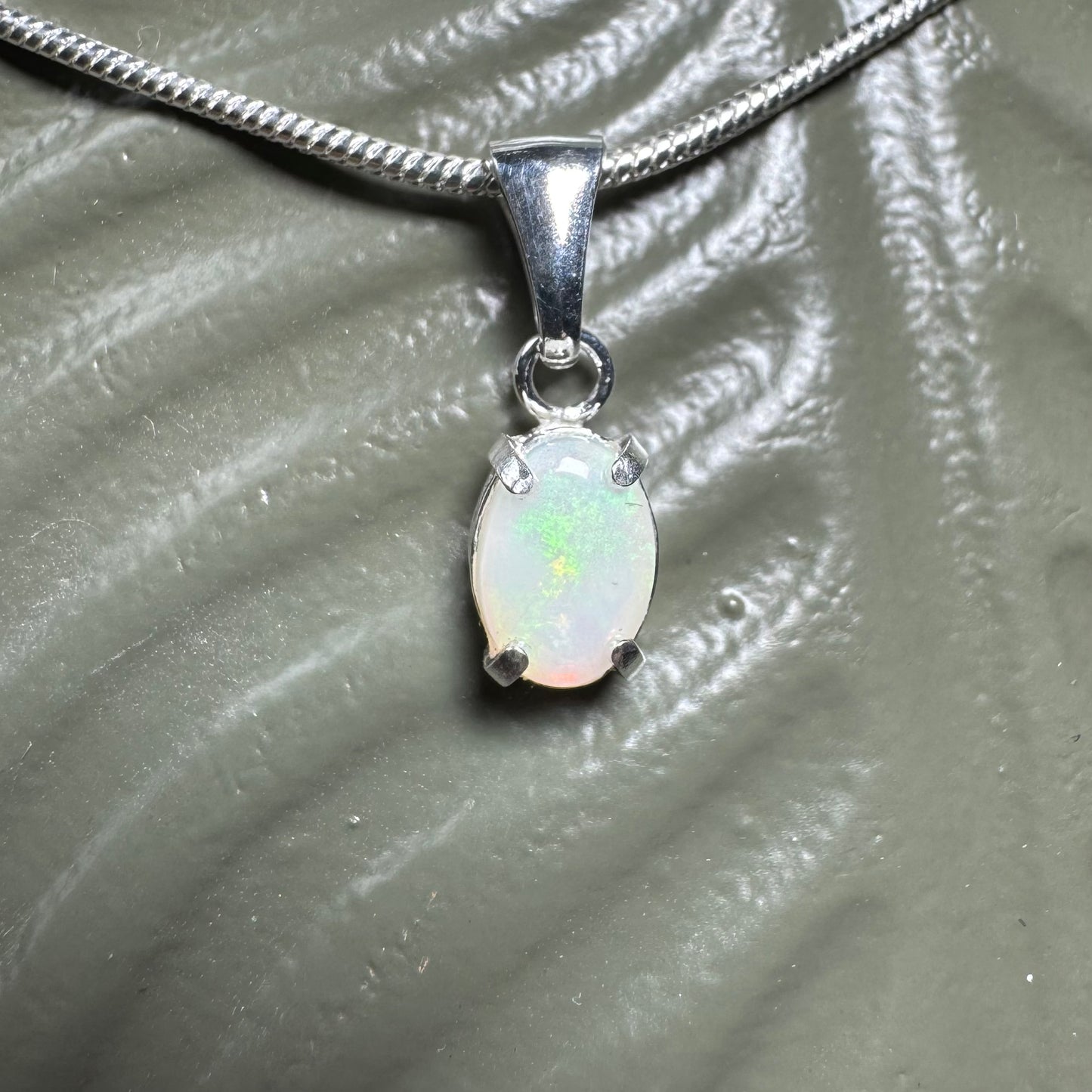 'Coober Pedy Jewel' ~ Handcrafted 0.7ct Solid Coober Pedy Opal Sterling Silver Pendant Necklace