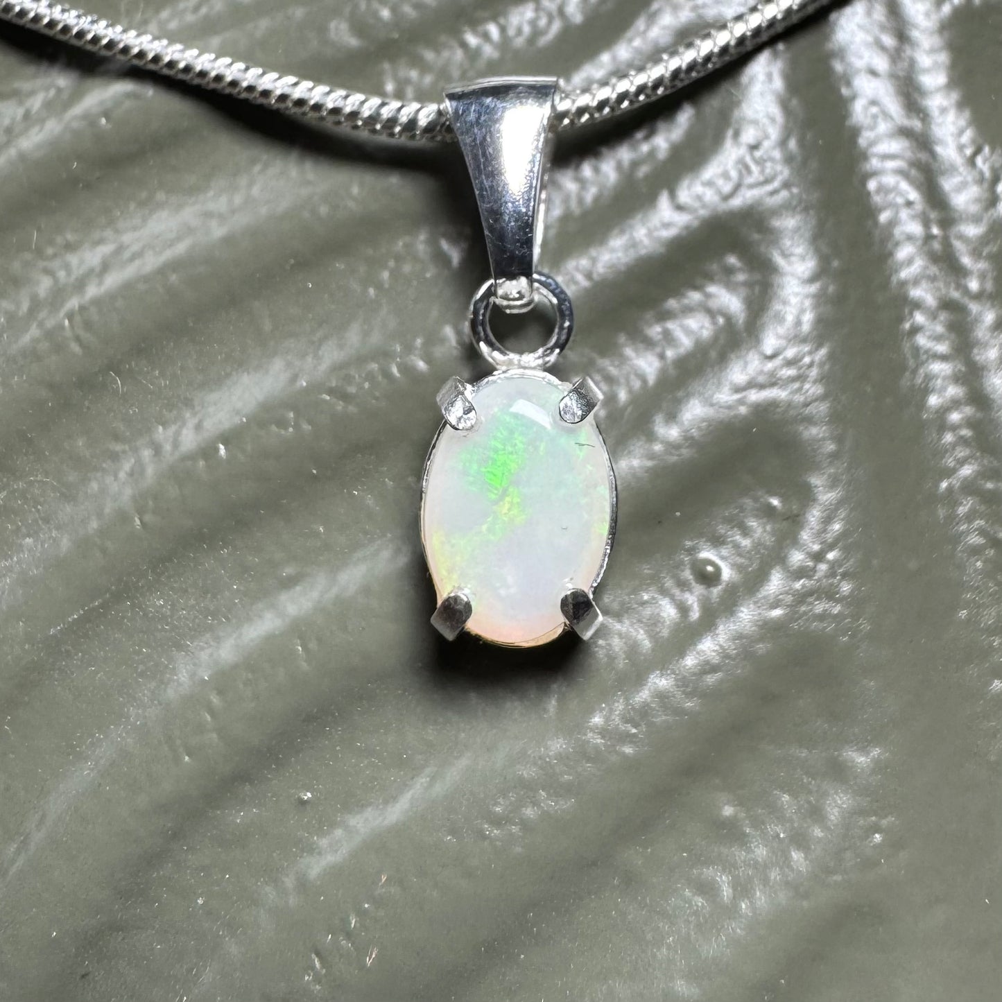 'Coober Pedy Jewel' ~ Handcrafted 0.7ct Solid Coober Pedy Opal Sterling Silver Pendant Necklace