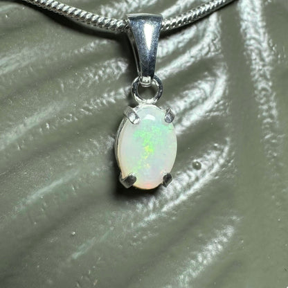 'Coober Pedy Jewel' ~ Handcrafted 0.7ct Solid Coober Pedy Opal Sterling Silver Pendant Necklace