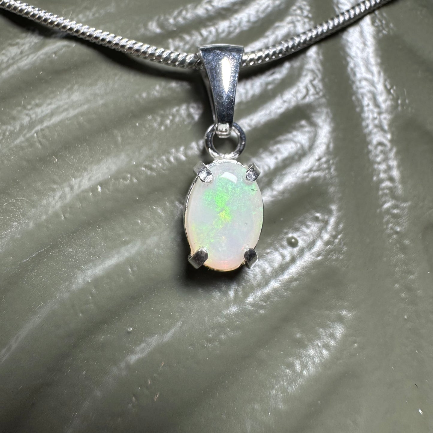 'Coober Pedy Jewel' ~ Handcrafted 0.7ct Solid Coober Pedy Opal Sterling Silver Pendant Necklace