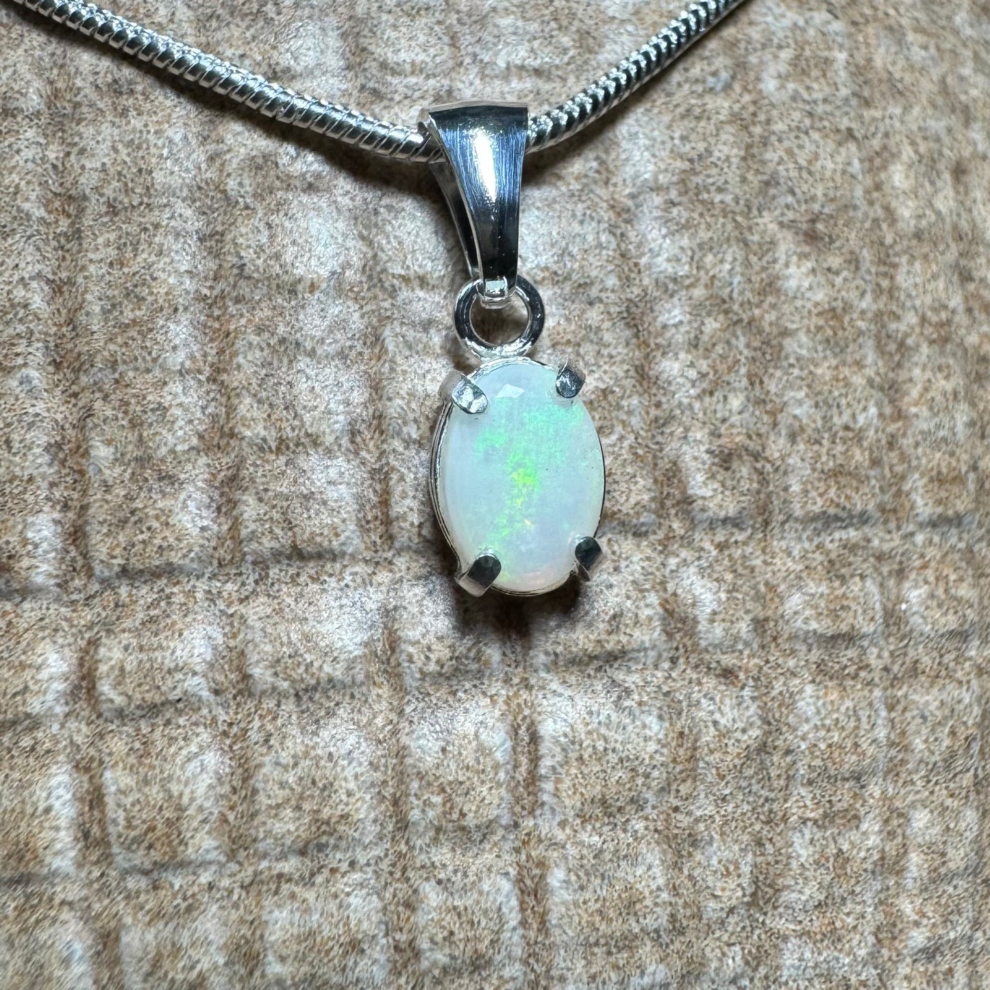 'Coober Pedy Jewel' ~ Handcrafted 0.7ct Solid Coober Pedy Opal Sterling Silver Pendant Necklace