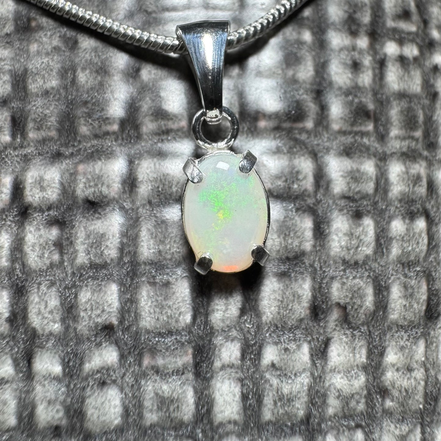 'Coober Pedy Jewel' ~ Handcrafted 0.7ct Solid Coober Pedy Opal Sterling Silver Pendant Necklace