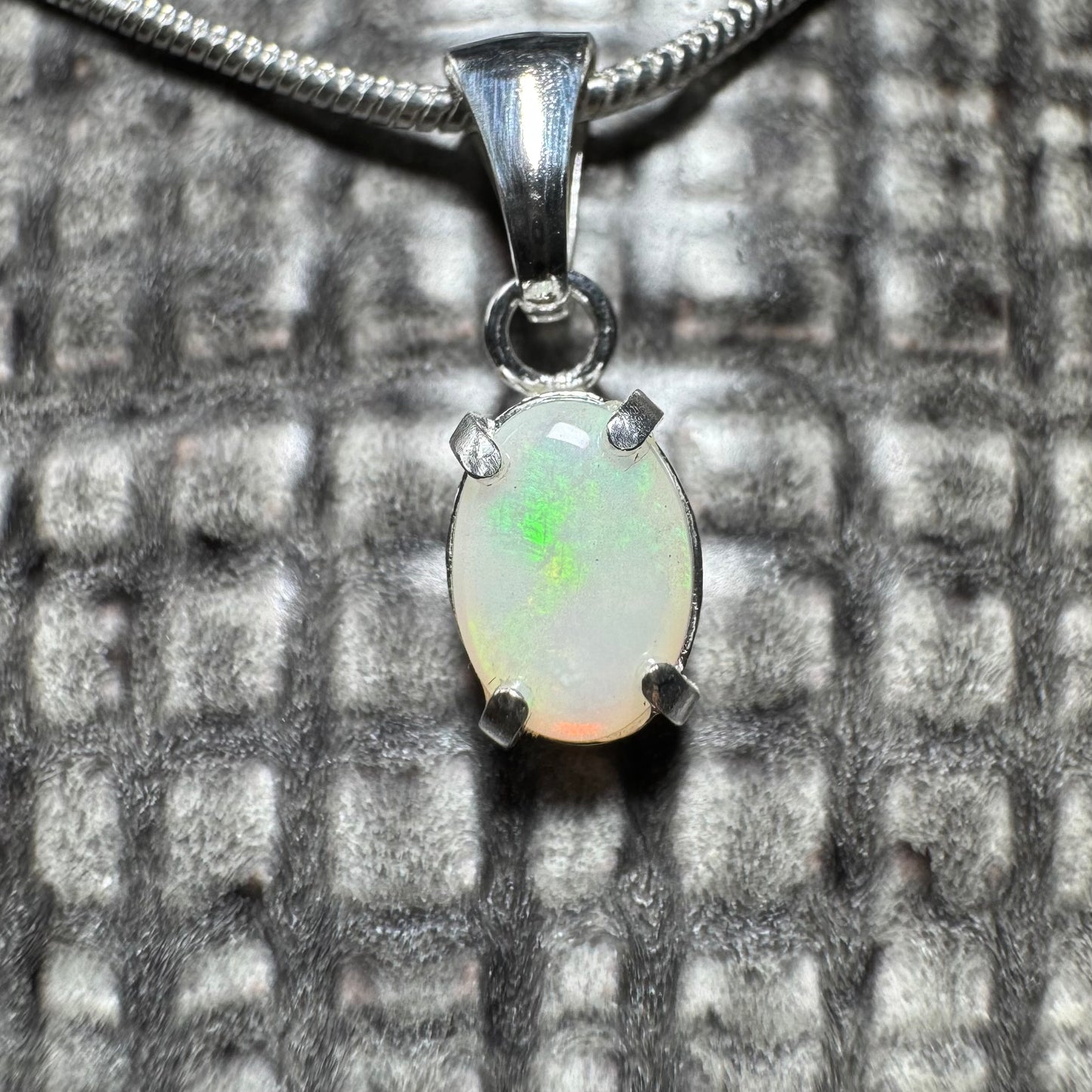 'Coober Pedy Jewel' ~ Handcrafted 0.7ct Solid Coober Pedy Opal Sterling Silver Pendant Necklace