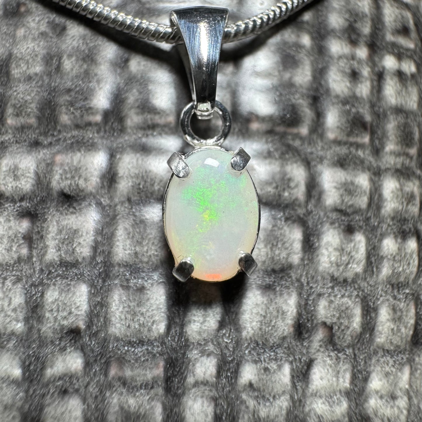 'Coober Pedy Jewel' ~ Handcrafted 0.7ct Solid Coober Pedy Opal Sterling Silver Pendant Necklace