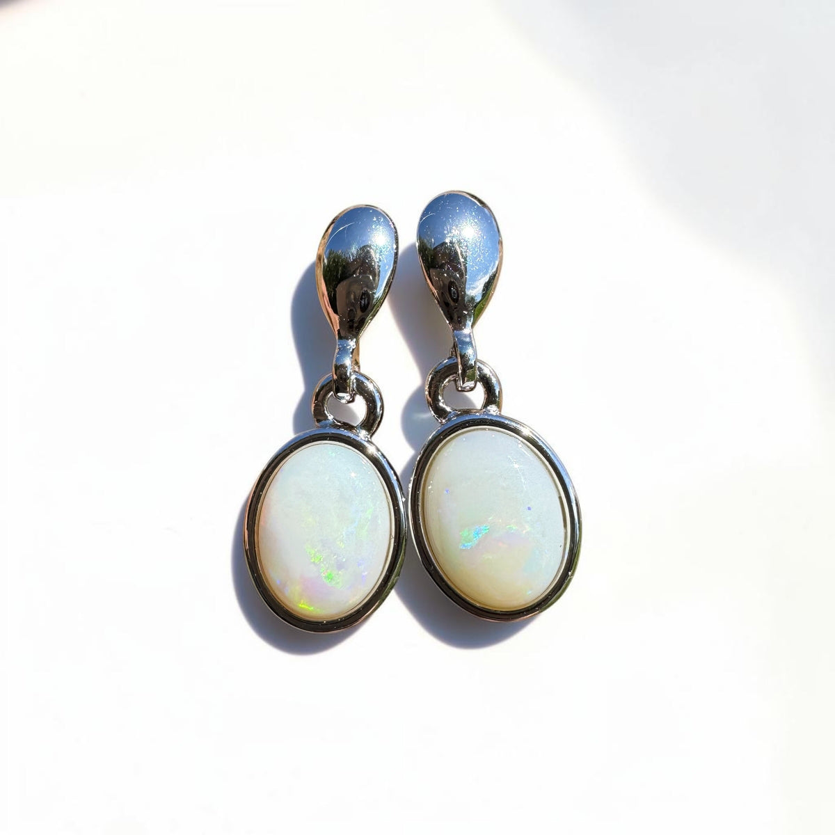 1.4ct Coober Pedy Opal Stud Drop Earrings ~ 'Redbank Gorge Ember' | 925 Sterling Silver | Solid Australian Opal