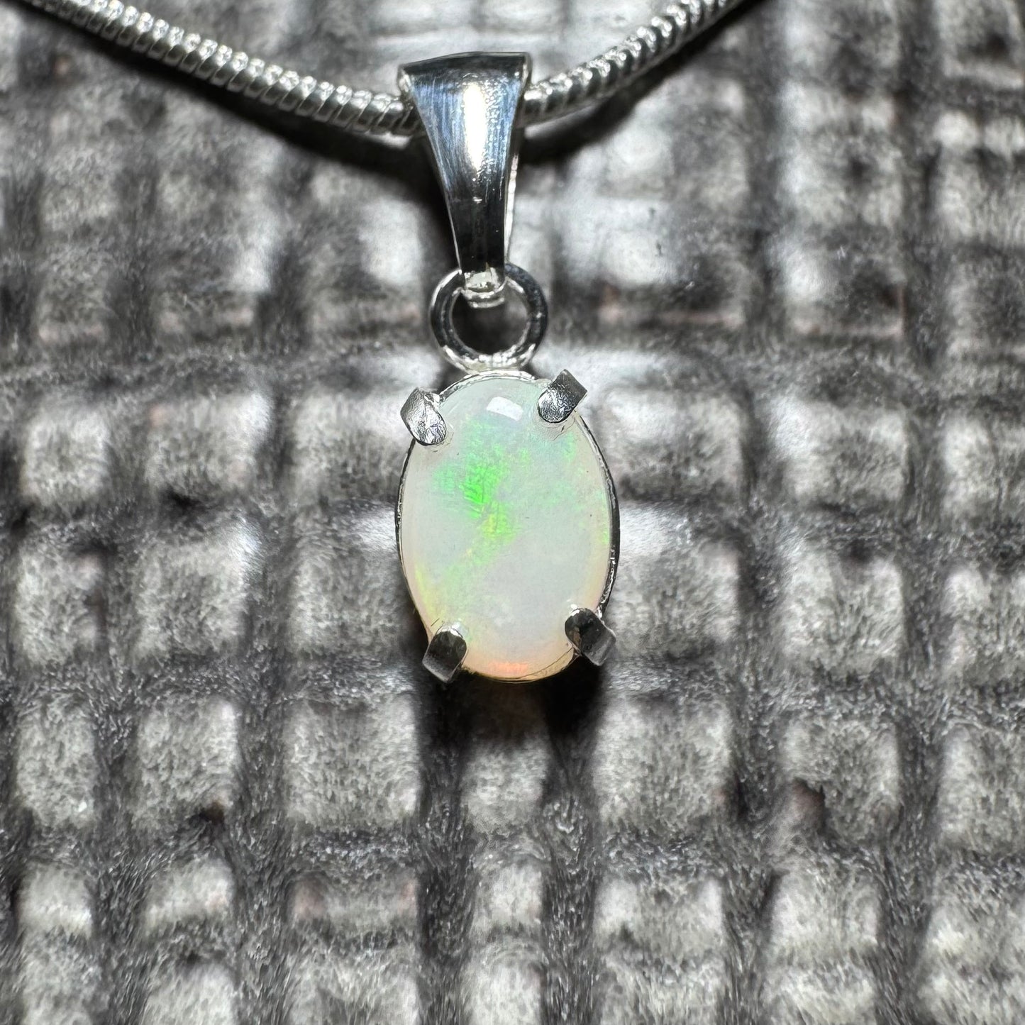 'Coober Pedy Jewel' ~ Handcrafted 0.7ct Solid Coober Pedy Opal Sterling Silver Pendant Necklace