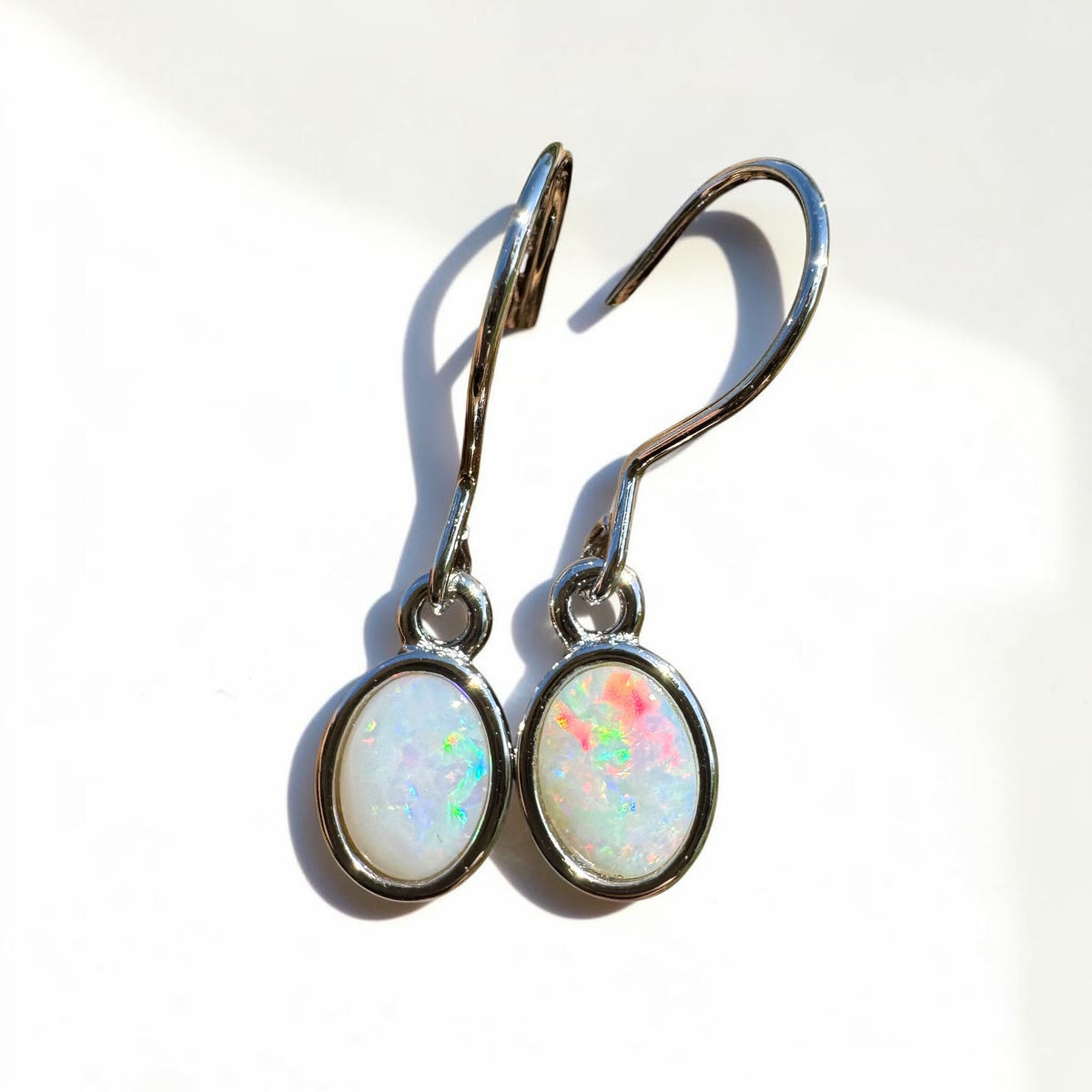 1.2ct Coober Pedy Opal Hook Earrings ~ 'Mount Augustus Drops' | 925 Sterling Silver | Solid Australian Opal