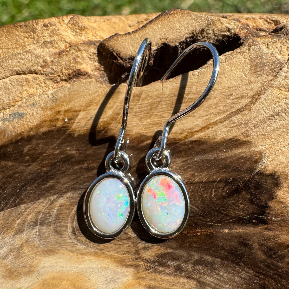 1.2ct Coober Pedy Opal Hook Earrings ~ 'Mount Augustus Drops' | 925 Sterling Silver | Solid Australian Opal