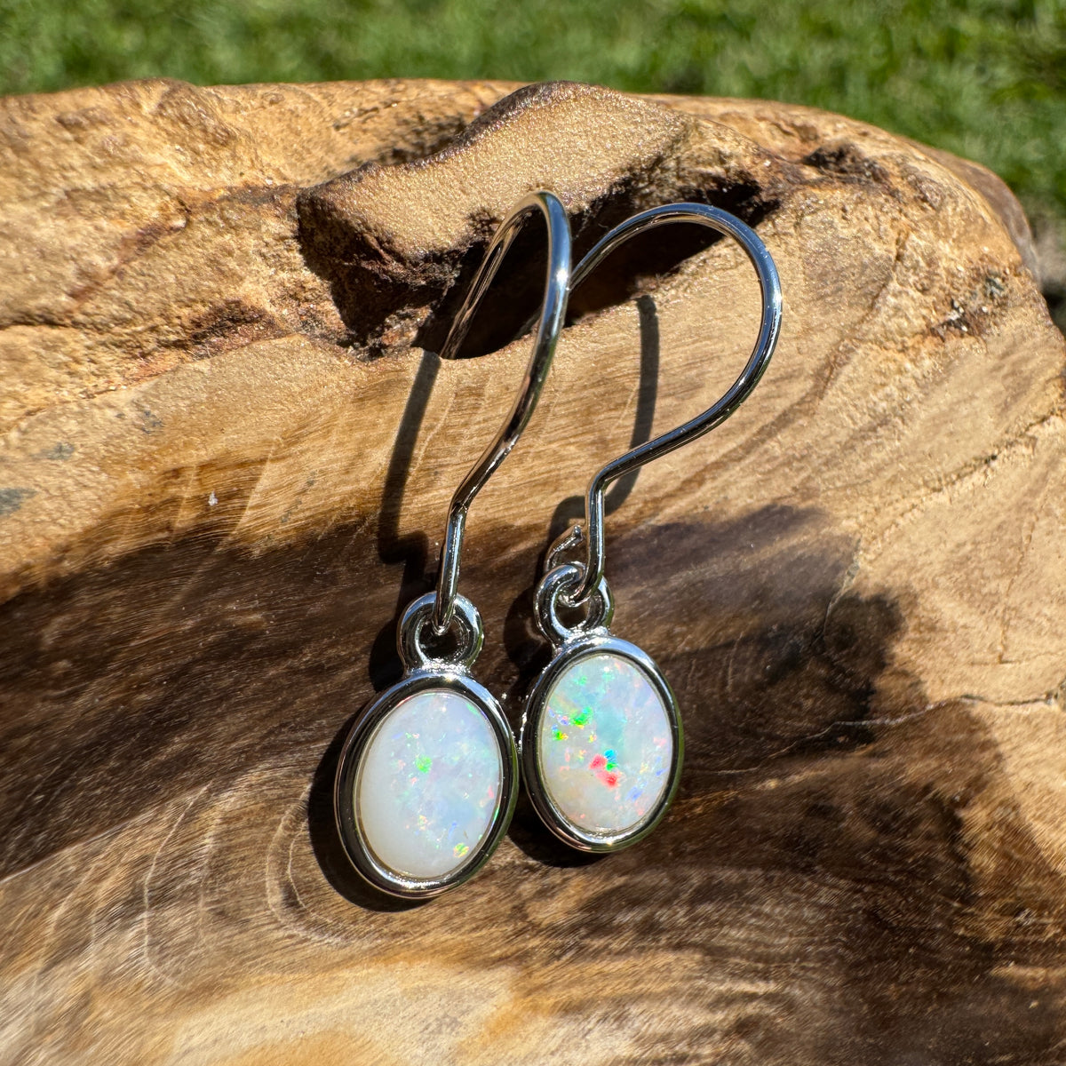 1.2ct Coober Pedy Opal Hook Earrings ~ 'Mount Augustus Drops' | 925 Sterling Silver | Solid Australian Opal