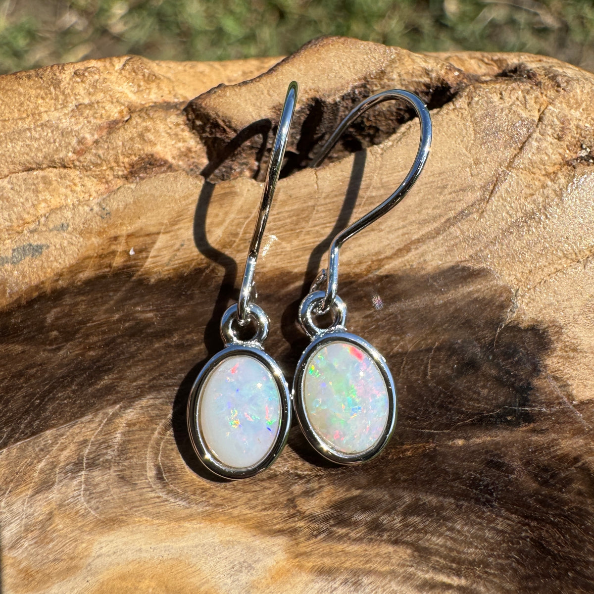 1.2ct Coober Pedy Opal Hook Earrings ~ 'Mount Augustus Drops' | 925 Sterling Silver | Solid Australian Opal