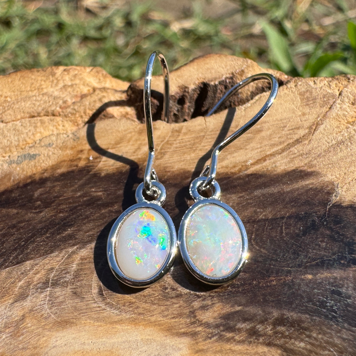 1.2ct Coober Pedy Opal Hook Earrings ~ 'Mount Augustus Drops' | 925 Sterling Silver | Solid Australian Opal