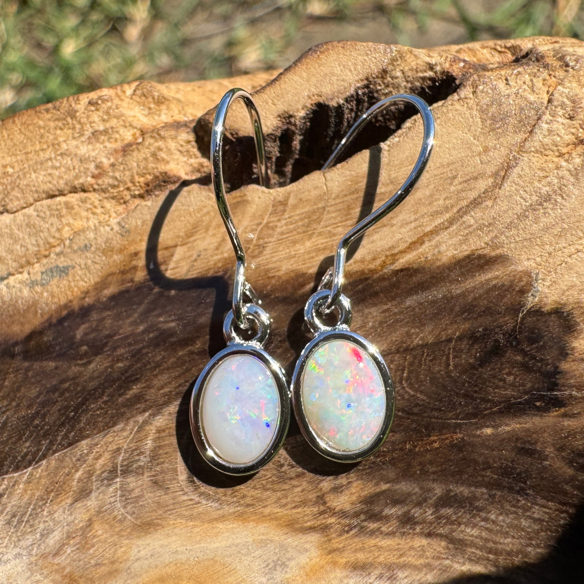 1.2ct Coober Pedy Opal Hook Earrings ~ 'Mount Augustus Drops' | 925 Sterling Silver | Solid Australian Opal