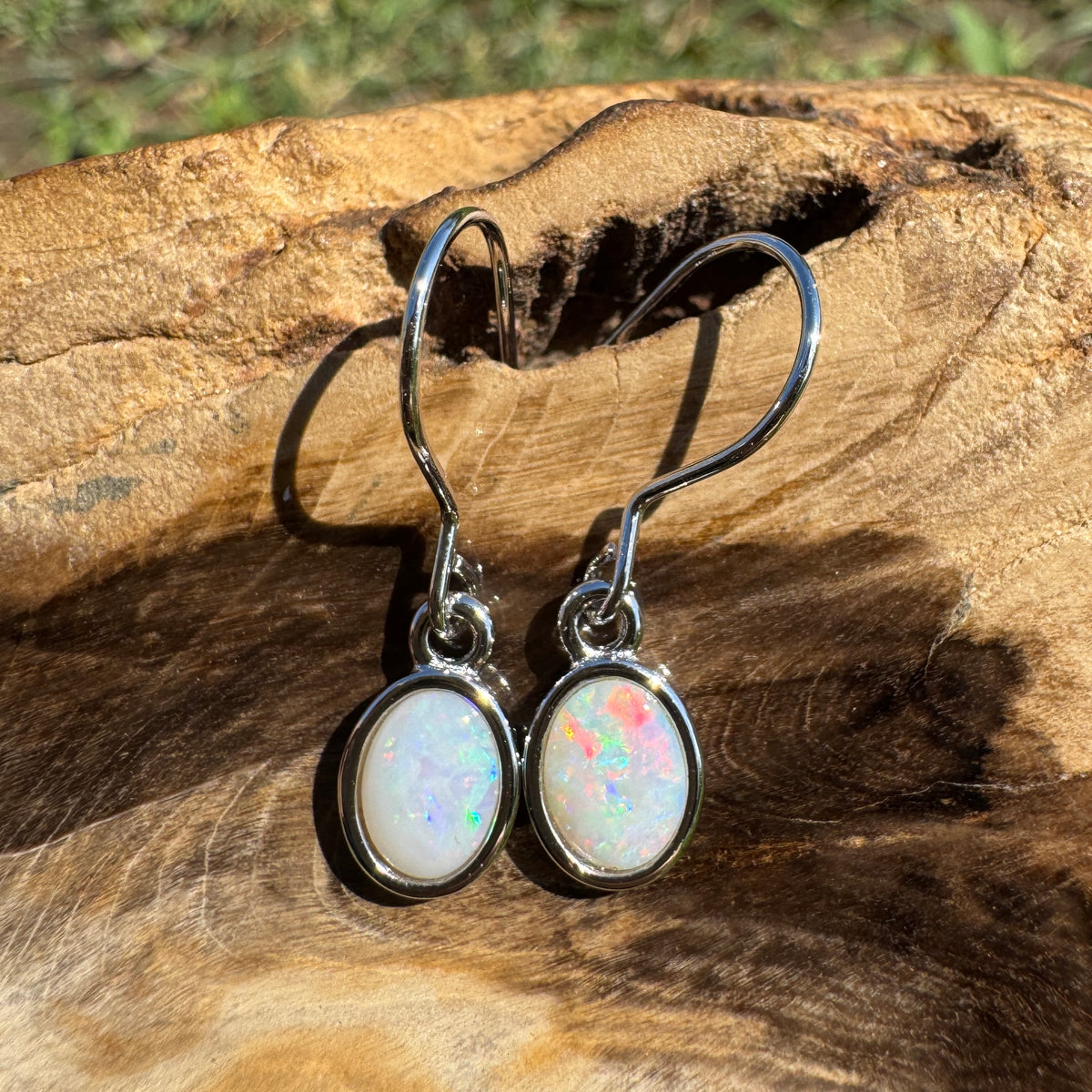 1.2ct Coober Pedy Opal Hook Earrings ~ 'Mount Augustus Drops' | 925 Sterling Silver | Solid Australian Opal