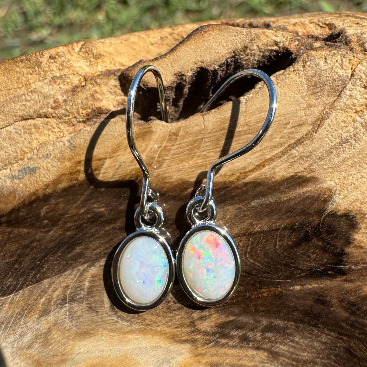 1.2ct Coober Pedy Opal Hook Earrings ~ 'Mount Augustus Drops' | 925 Sterling Silver | Solid Australian Opal