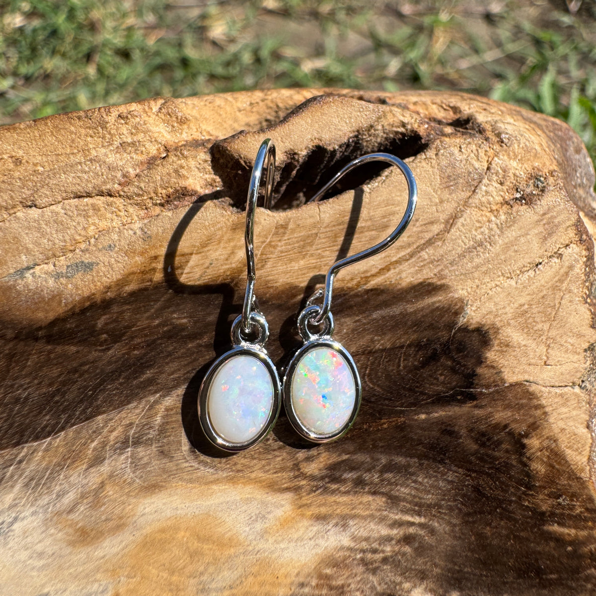 1.2ct Coober Pedy Opal Hook Earrings ~ 'Mount Augustus Drops' | 925 Sterling Silver | Solid Australian Opal