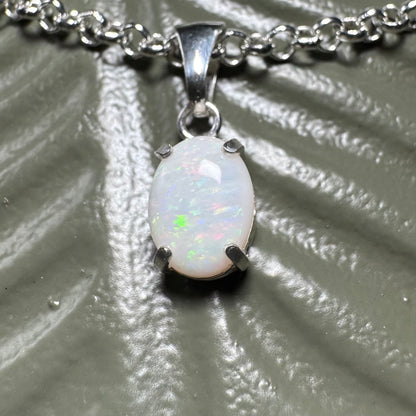 'Lake Eyre Glow' ~ Handcrafted 0.8ct Solid Coober Pedy Opal Sterling Silver Pendant Necklace