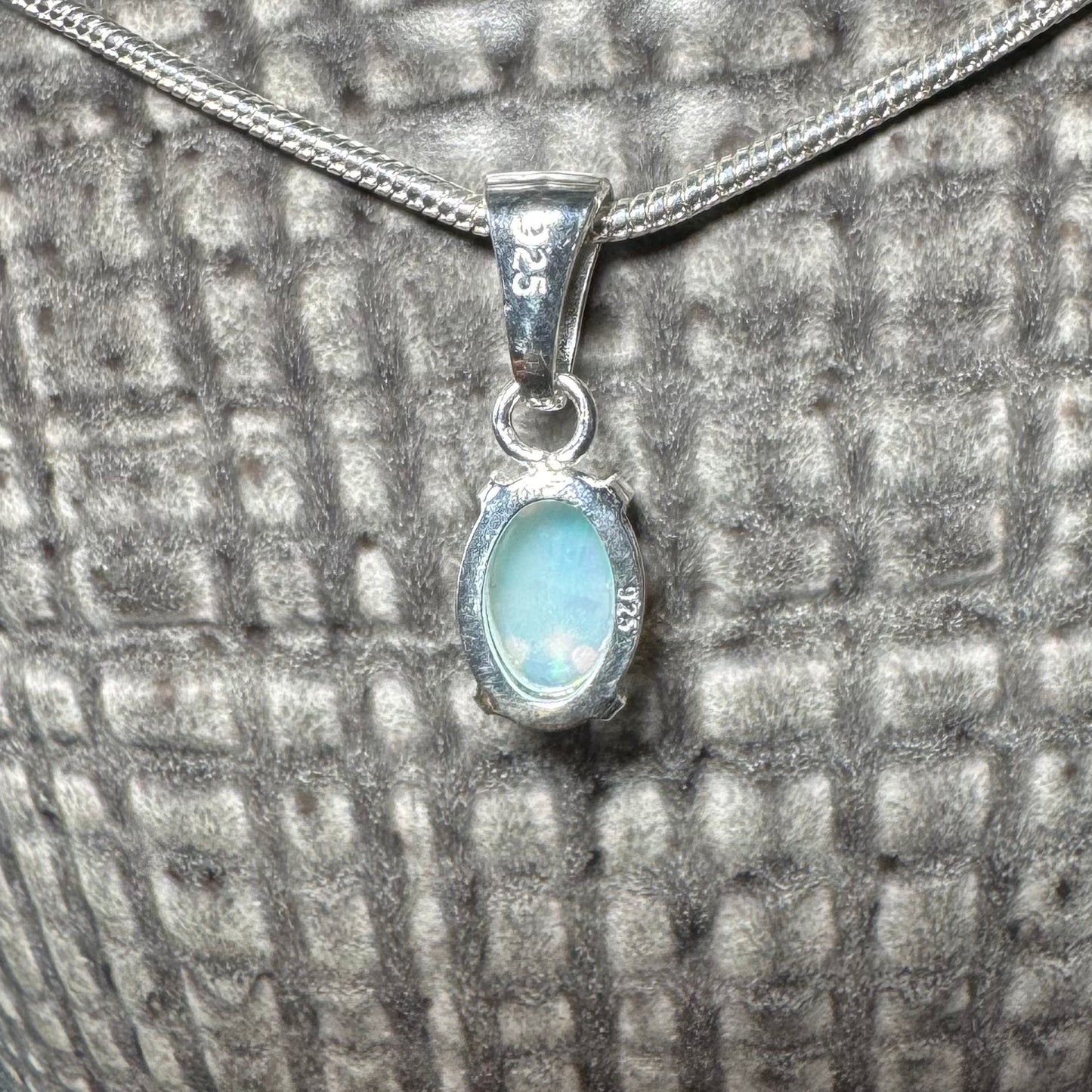 'Reef Radiance' ~ Handcrafted 0.6ct Solid Lightning Ridge Opal Sterling Silver Pendant