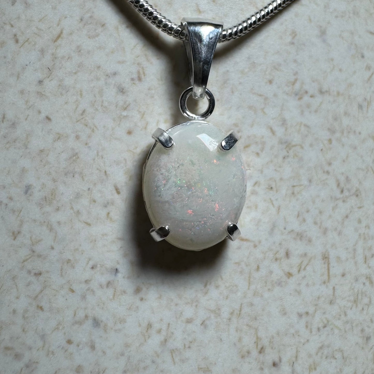 'Banksia Glow' ~ Handcrafted 1.4ct Solid Coober Pedy Opal Sterling Silver Pendant Necklace