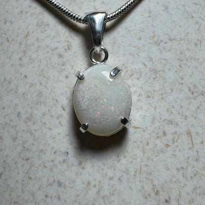 'Banksia Glow' ~ Handcrafted 1.4ct Solid Coober Pedy Opal Sterling Silver Pendant Necklace