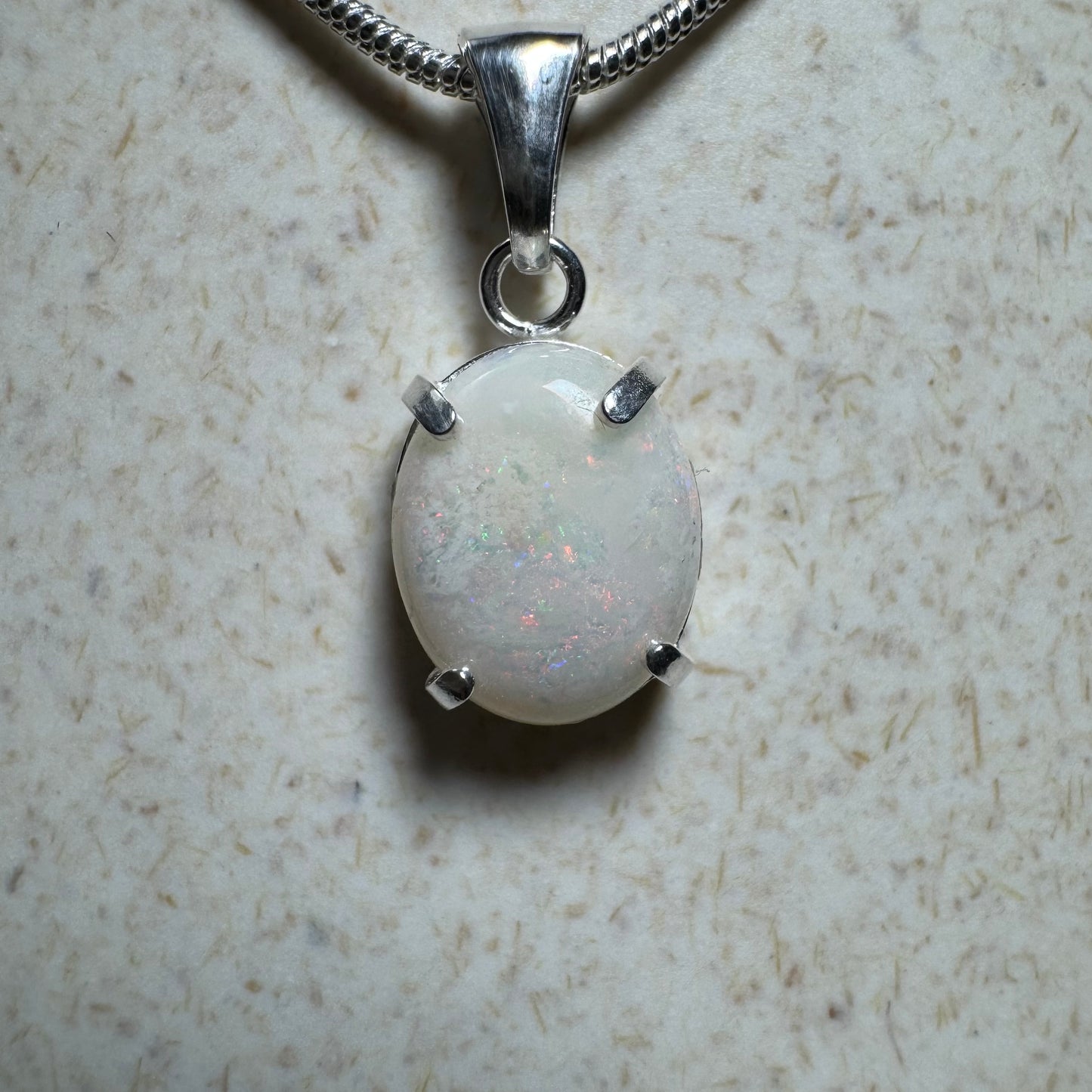 'Banksia Glow' ~ Handcrafted 1.4ct Solid Coober Pedy Opal Sterling Silver Pendant Necklace