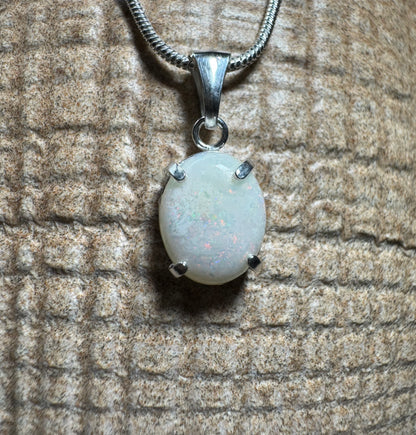 'Banksia Glow' ~ Handcrafted 1.4ct Solid Coober Pedy Opal Sterling Silver Pendant Necklace