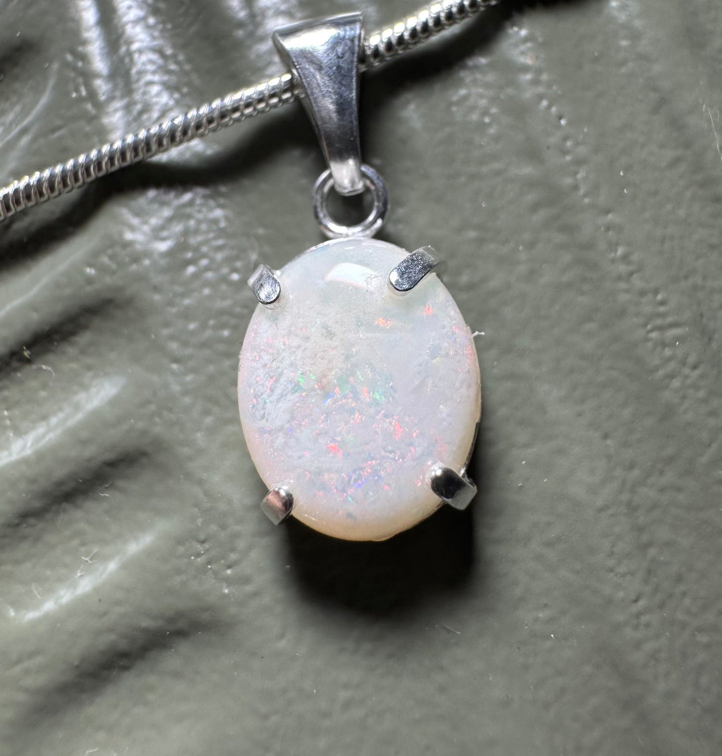 'Banksia Glow' ~ Handcrafted 1.4ct Solid Coober Pedy Opal Sterling Silver Pendant Necklace