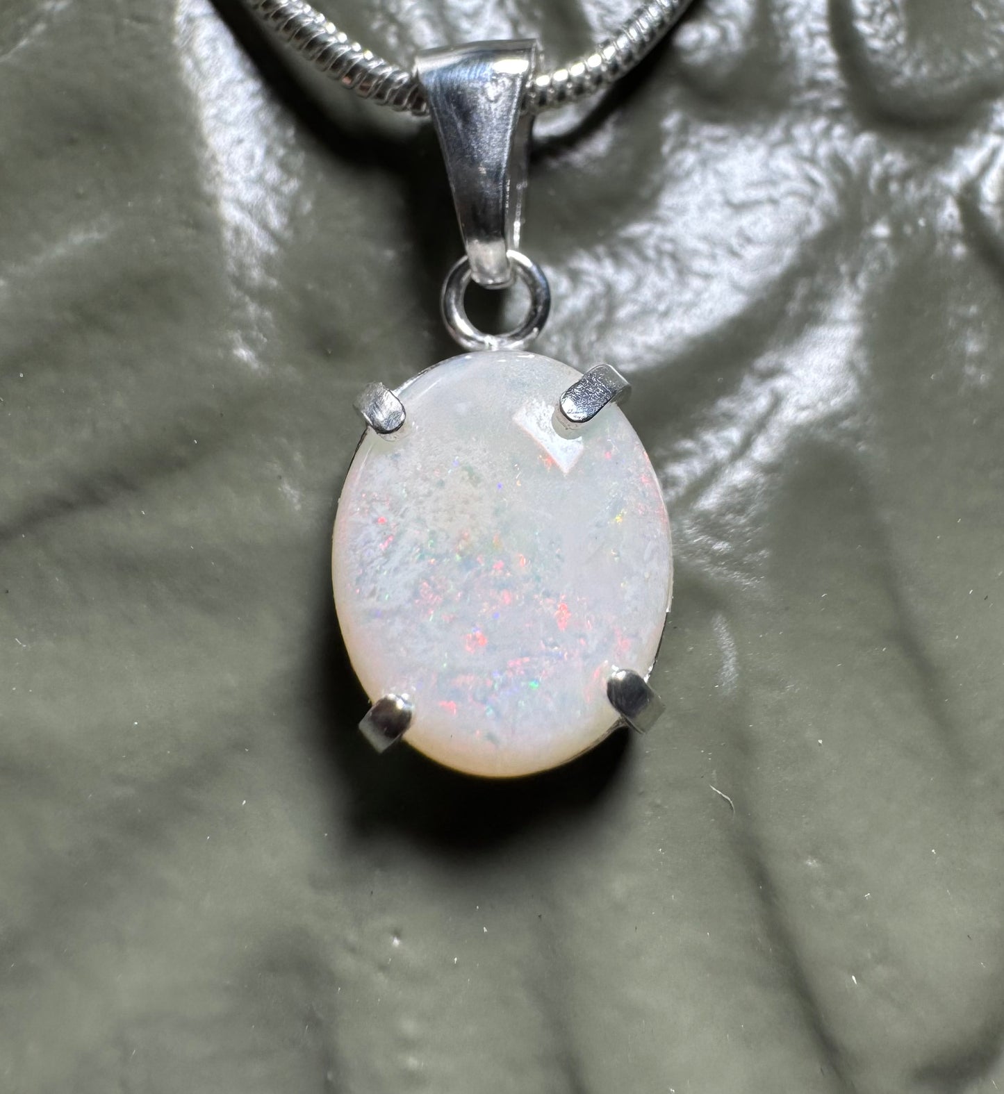 'Banksia Glow' ~ Handcrafted 1.4ct Solid Coober Pedy Opal Sterling Silver Pendant Necklace