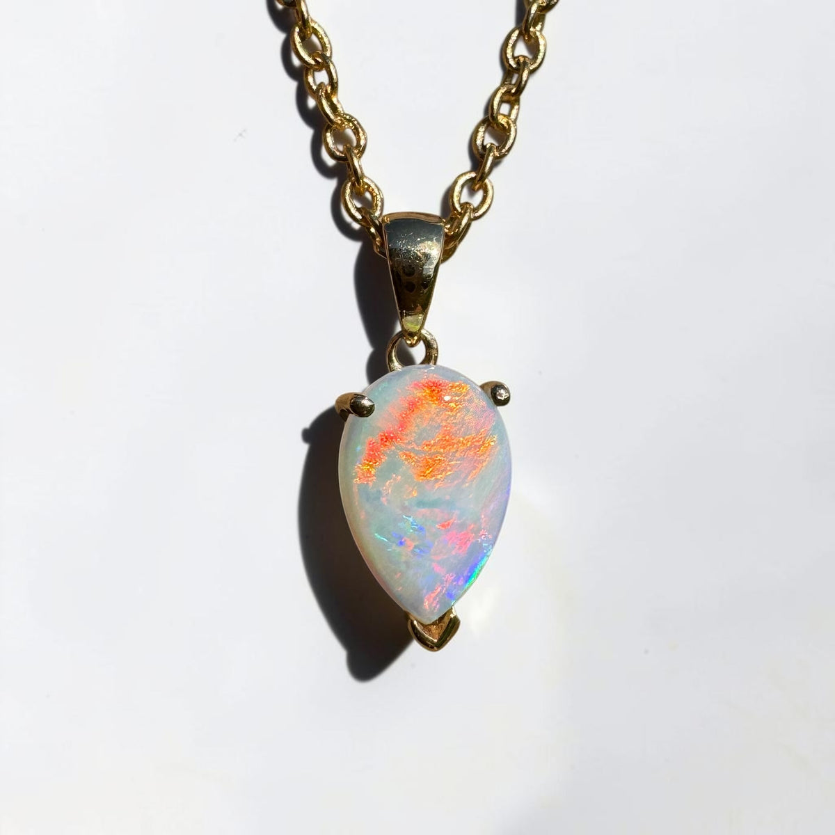 1ct Coober Pedy Opal Pendant Necklace ~ 'Kalgoorlie Gold' | 14ct Yellow Gold | Solid Australian Opal