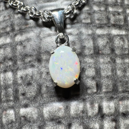 'Three Sisters Shine' ~ Handcrafted 0.9ct Solid Coober Pedy Opal Sterling Silver Pendant Necklace