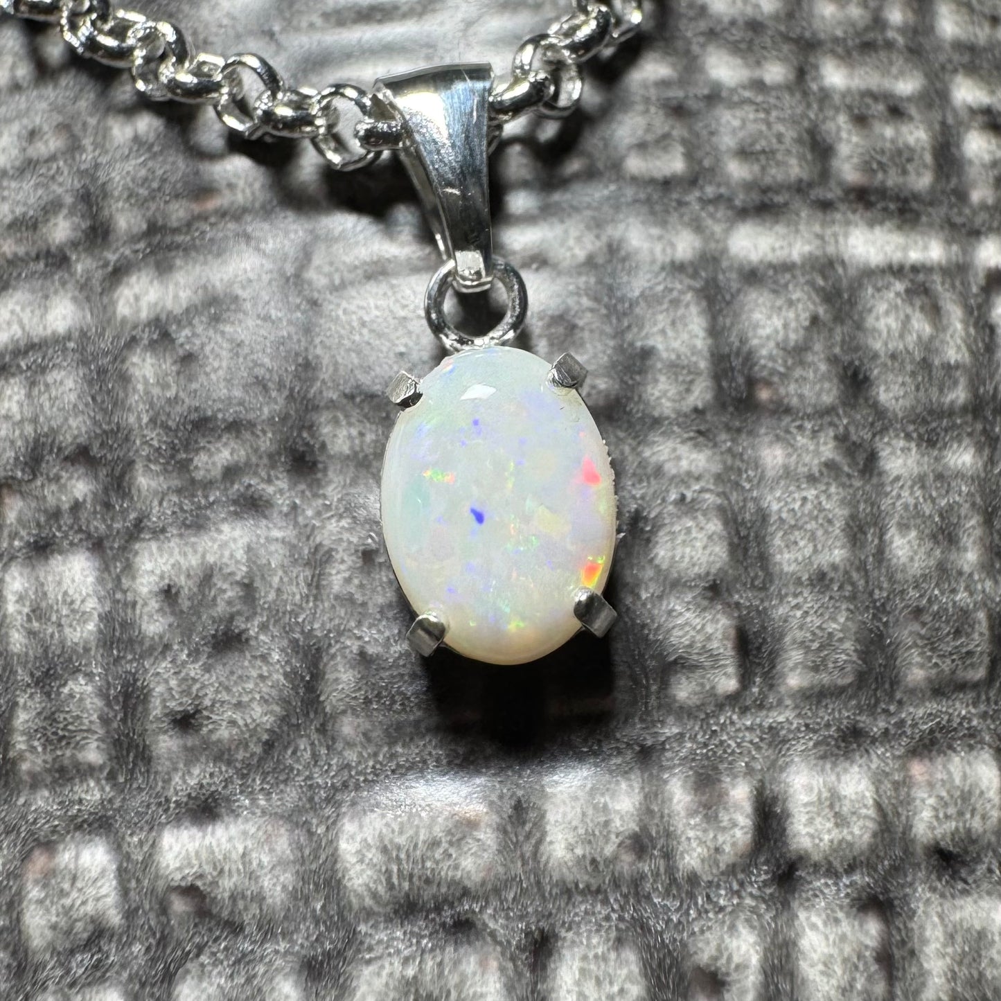 'Three Sisters Shine' ~ Handcrafted 0.9ct Solid Coober Pedy Opal Sterling Silver Pendant Necklace