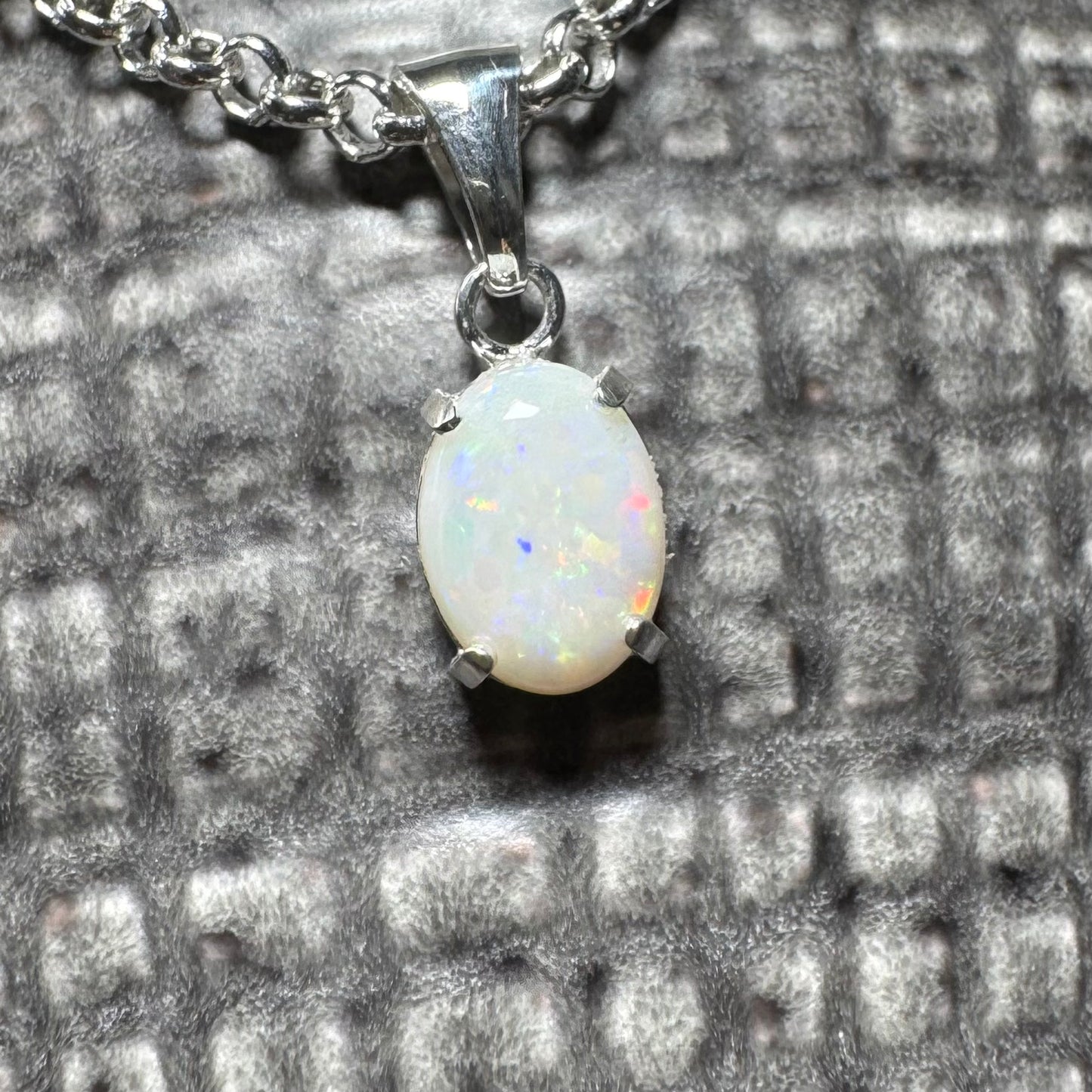 'Three Sisters Shine' ~ Handcrafted 0.9ct Solid Coober Pedy Opal Sterling Silver Pendant Necklace