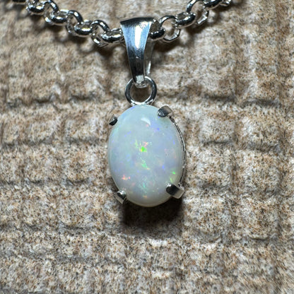 'Three Sisters Shine' ~ Handcrafted 0.9ct Solid Coober Pedy Opal Sterling Silver Pendant Necklace