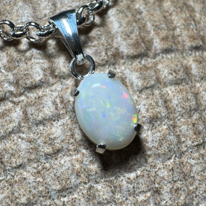 'Three Sisters Shine' ~ Handcrafted 0.9ct Solid Coober Pedy Opal Sterling Silver Pendant Necklace