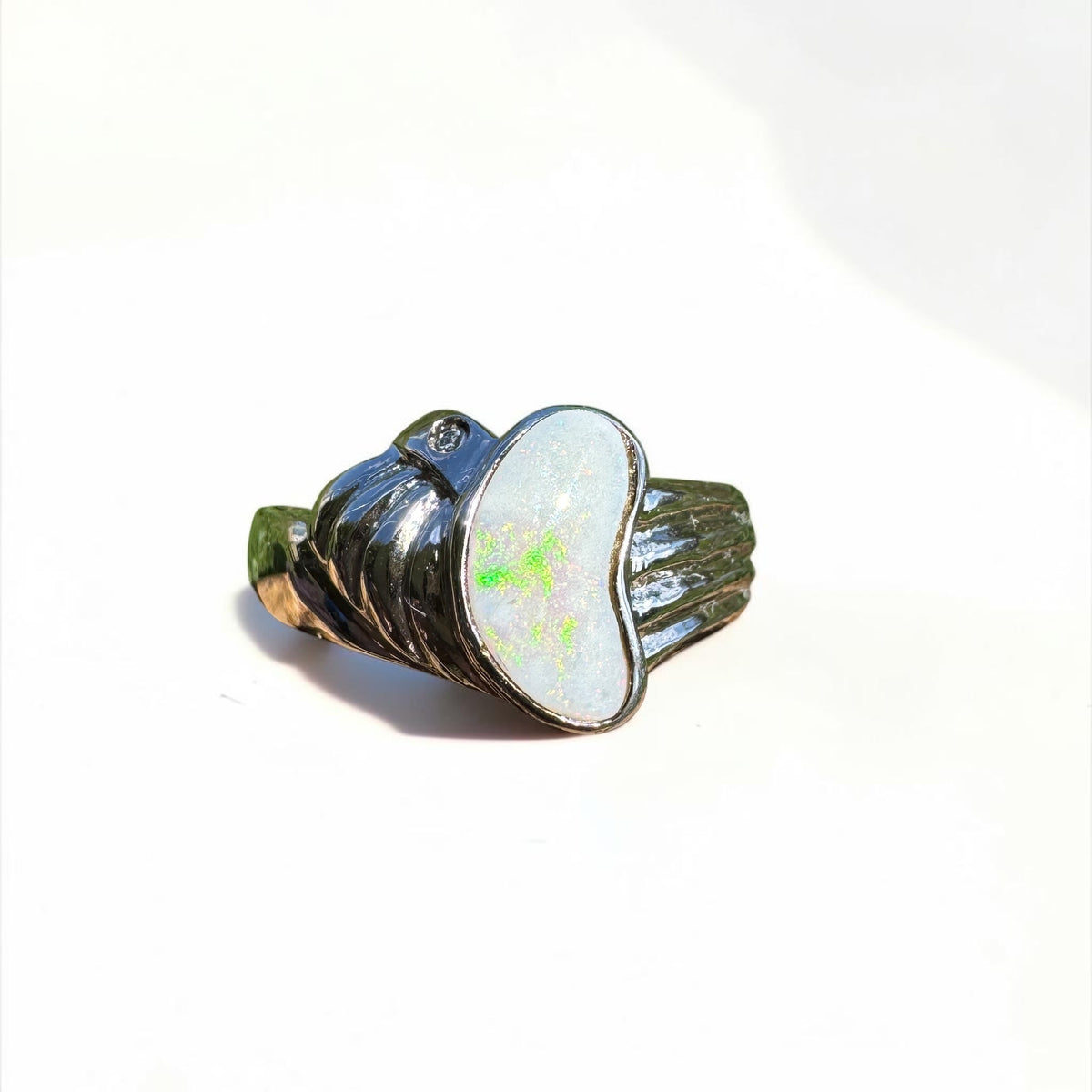 1ct Coober Pedy Opal Ring ~ 'Walhalla Firelight' | 925 Sterling Silver | Solid Australian Opal
