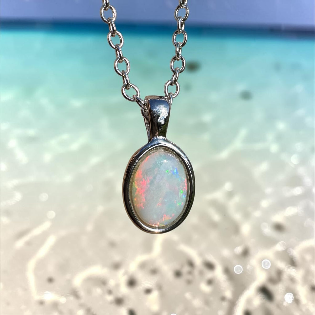 0.9ct Coober Pedy Opal Pendant Necklace ~ 'Ormiston Gorge Glow' | Yellow Gold Coated 925 Sterling Silver | Solid Australian Opal