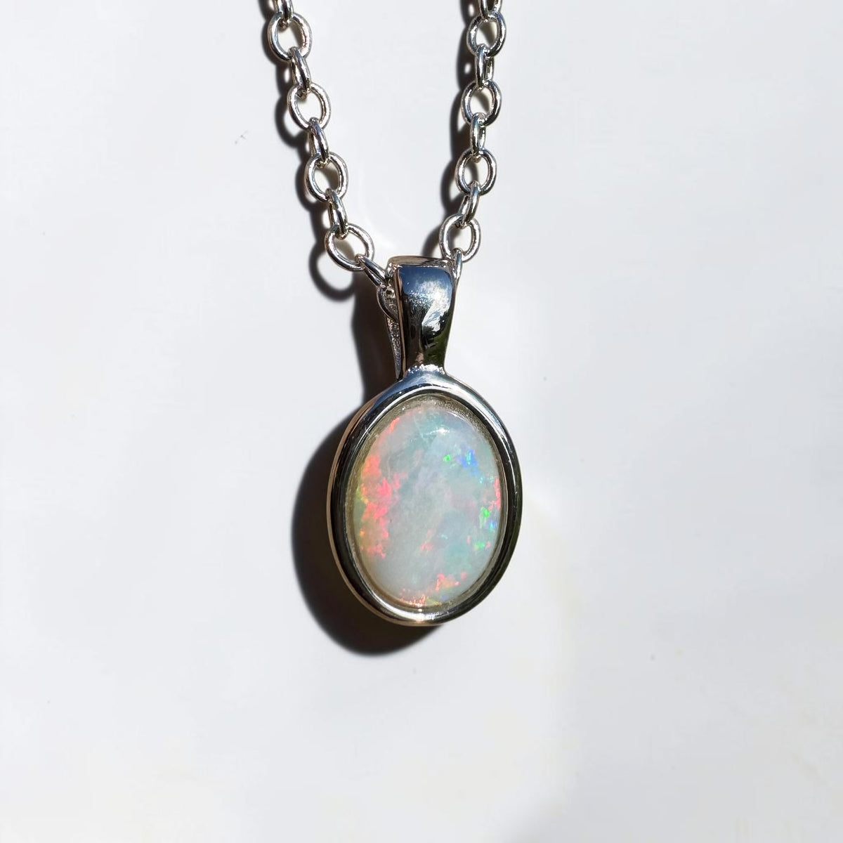 0.9ct Coober Pedy Opal Pendant Necklace ~ 'Ormiston Gorge Glow' | Yellow Gold Coated 925 Sterling Silver | Solid Australian Opal