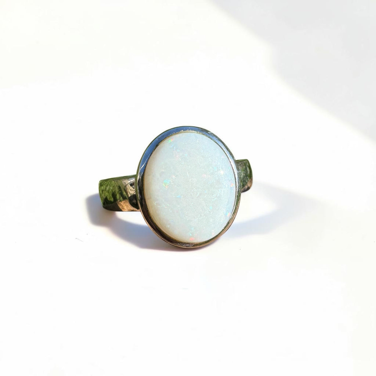 2.5ct Coober Pedy Opal Ring ~ 'Hyden Firelight' | 925 Sterling Silver | Solid Australian Opal