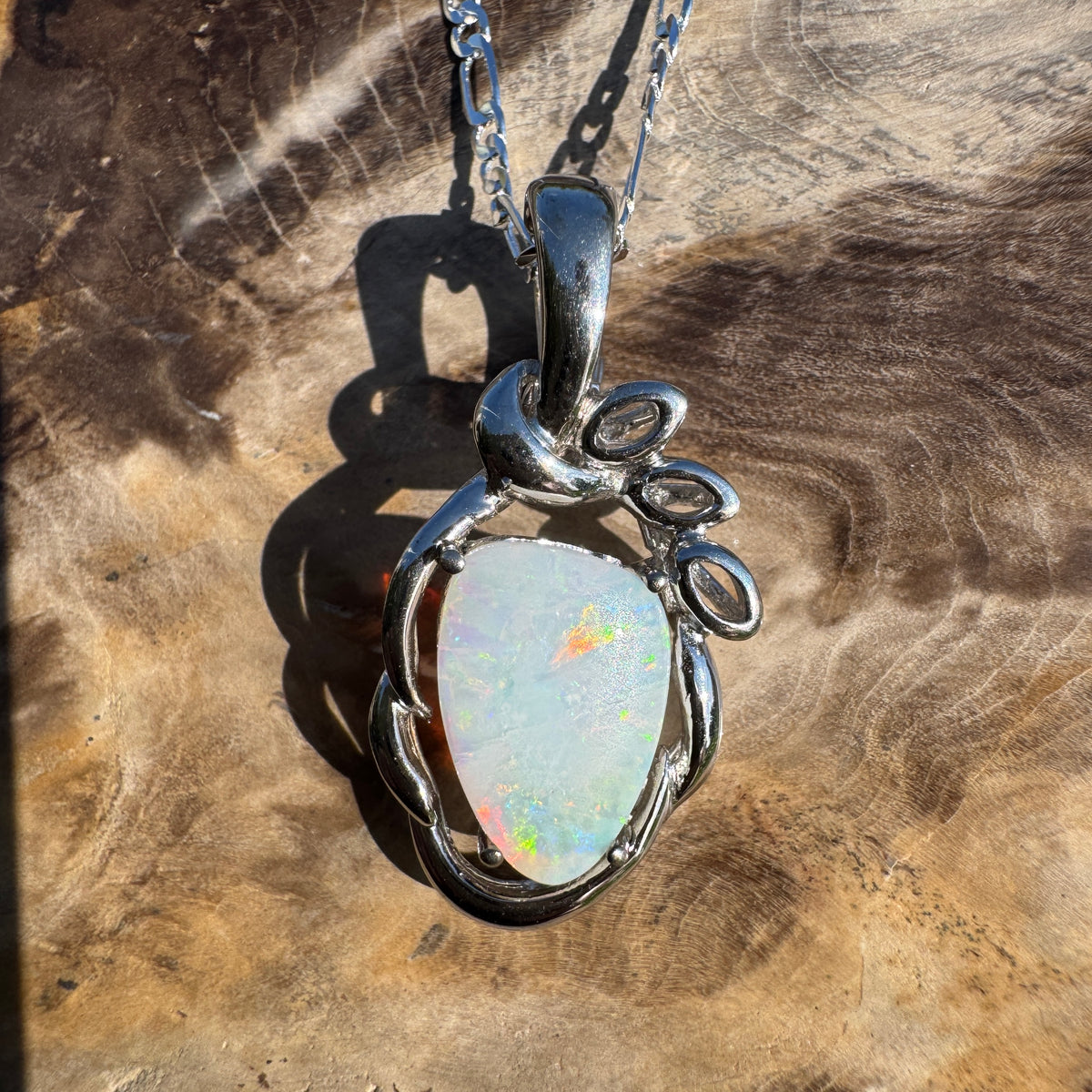 2.8ct Coober Pedy Opal Pendant Necklace ~ 'Kings Canyon Colour' | 925 Sterling Silver | Solid Australian Opal