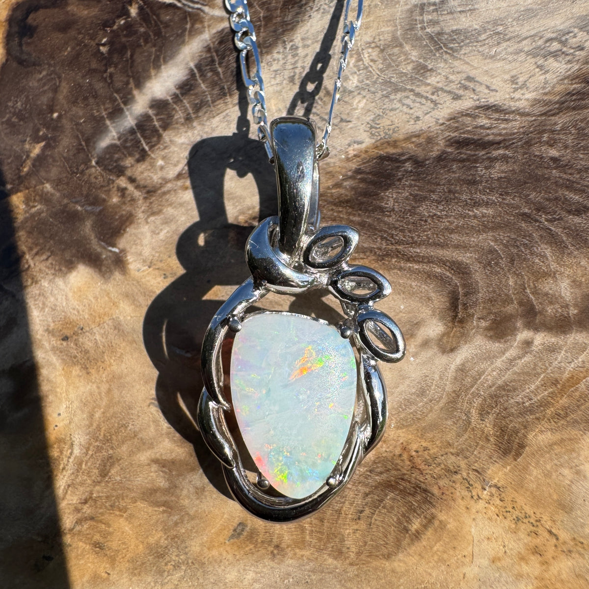 2.8ct Coober Pedy Opal Pendant Necklace ~ 'Kings Canyon Colour' | 925 Sterling Silver | Solid Australian Opal
