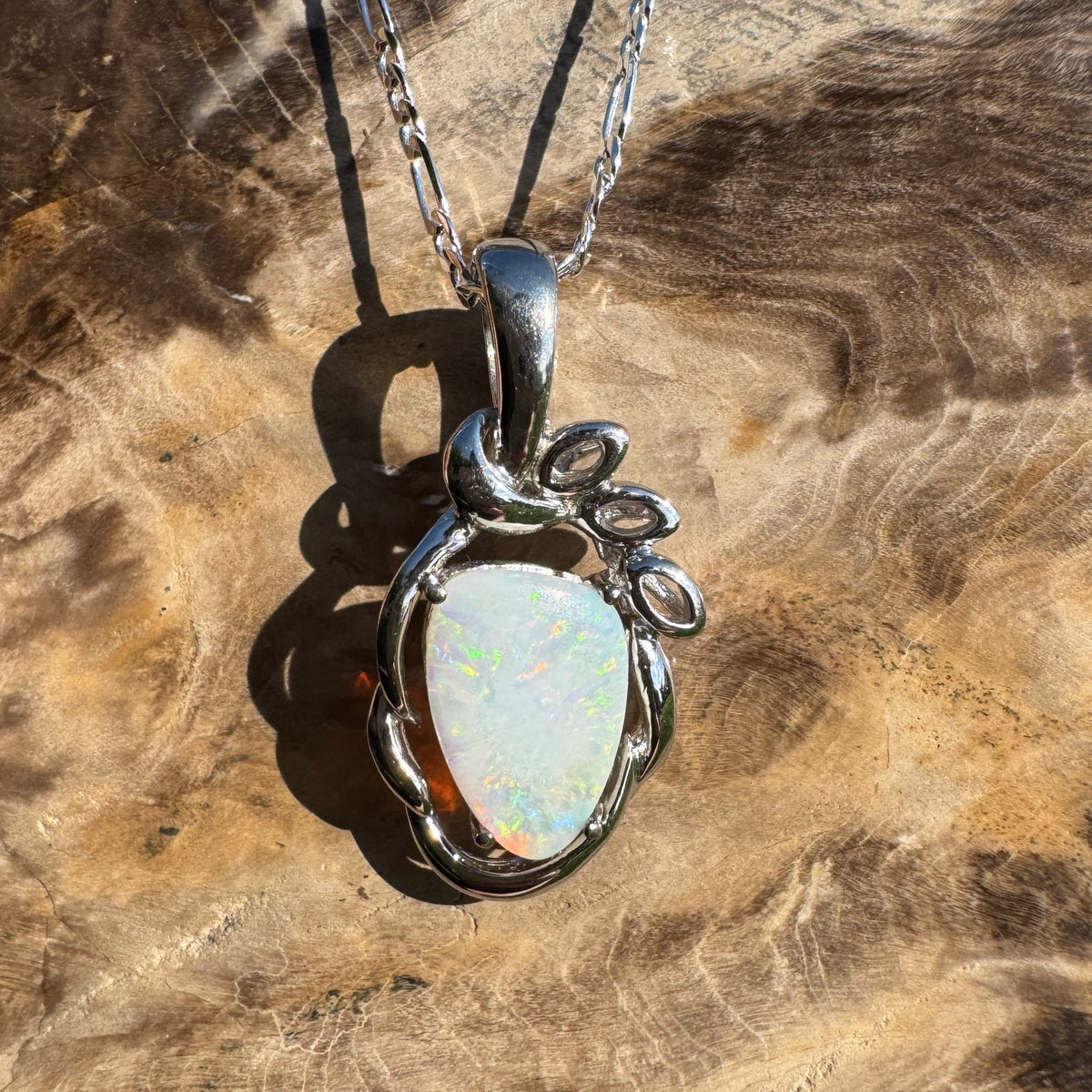 2.8ct Coober Pedy Opal Pendant Necklace ~ 'Kings Canyon Colour' | 925 Sterling Silver | Solid Australian Opal