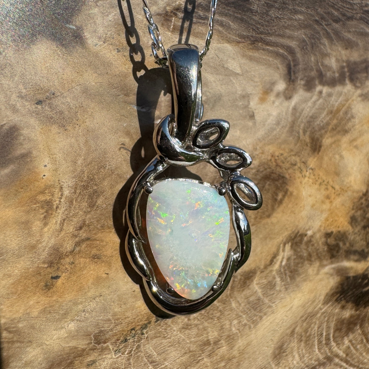 2.8ct Coober Pedy Opal Pendant Necklace ~ 'Kings Canyon Colour' | 925 Sterling Silver | Solid Australian Opal