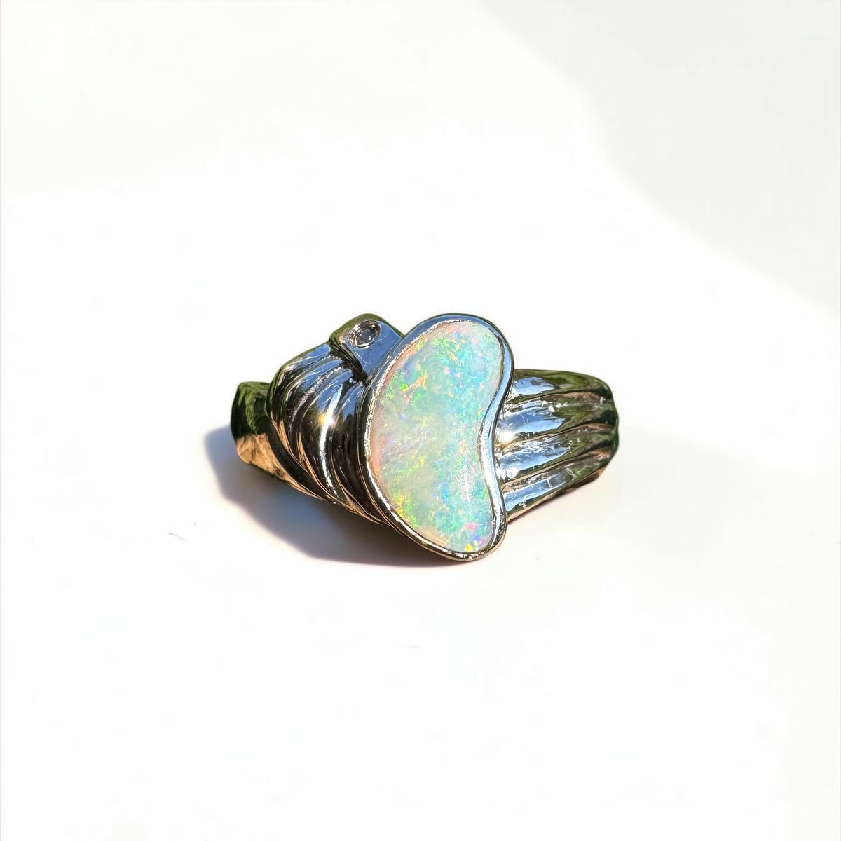 1ct Coober Pedy Opal Ring ~ 'Katoomba Colour' | 925 Sterling Silver | Solid Australian Opal
