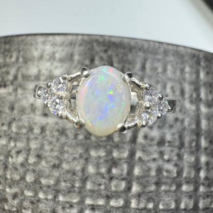 'Acacia Radiance' ~ Handcrafted 0.95ct Solid Coober Pedy Opal Sterling Silver Ring Size P 1/2 (8)