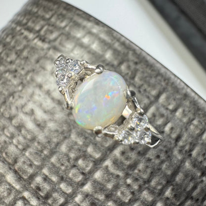 'Acacia Radiance' ~ Handcrafted 0.95ct Solid Coober Pedy Opal Sterling Silver Ring Size P 1/2 (8)