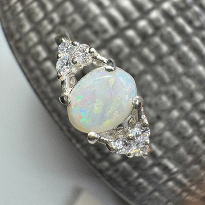 'Acacia Radiance' ~ Handcrafted 0.95ct Solid Coober Pedy Opal Sterling Silver Ring Size P 1/2 (8)