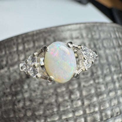 'Acacia Radiance' ~ Handcrafted 0.95ct Solid Coober Pedy Opal Sterling Silver Ring Size P 1/2 (8)