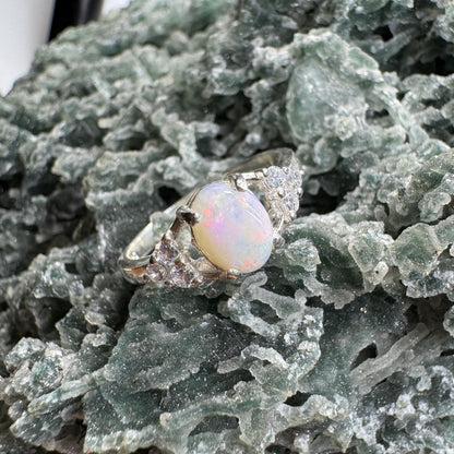 'Acacia Radiance' ~ Handcrafted 0.95ct Solid Coober Pedy Opal Sterling Silver Ring Size P 1/2 (8)